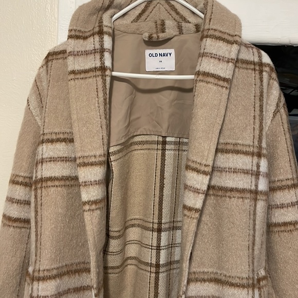 Plaid Tan Jacket Coat - Picture 6 of 9
